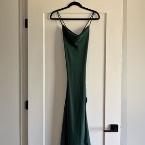 Astr Forest Green Backless Dress